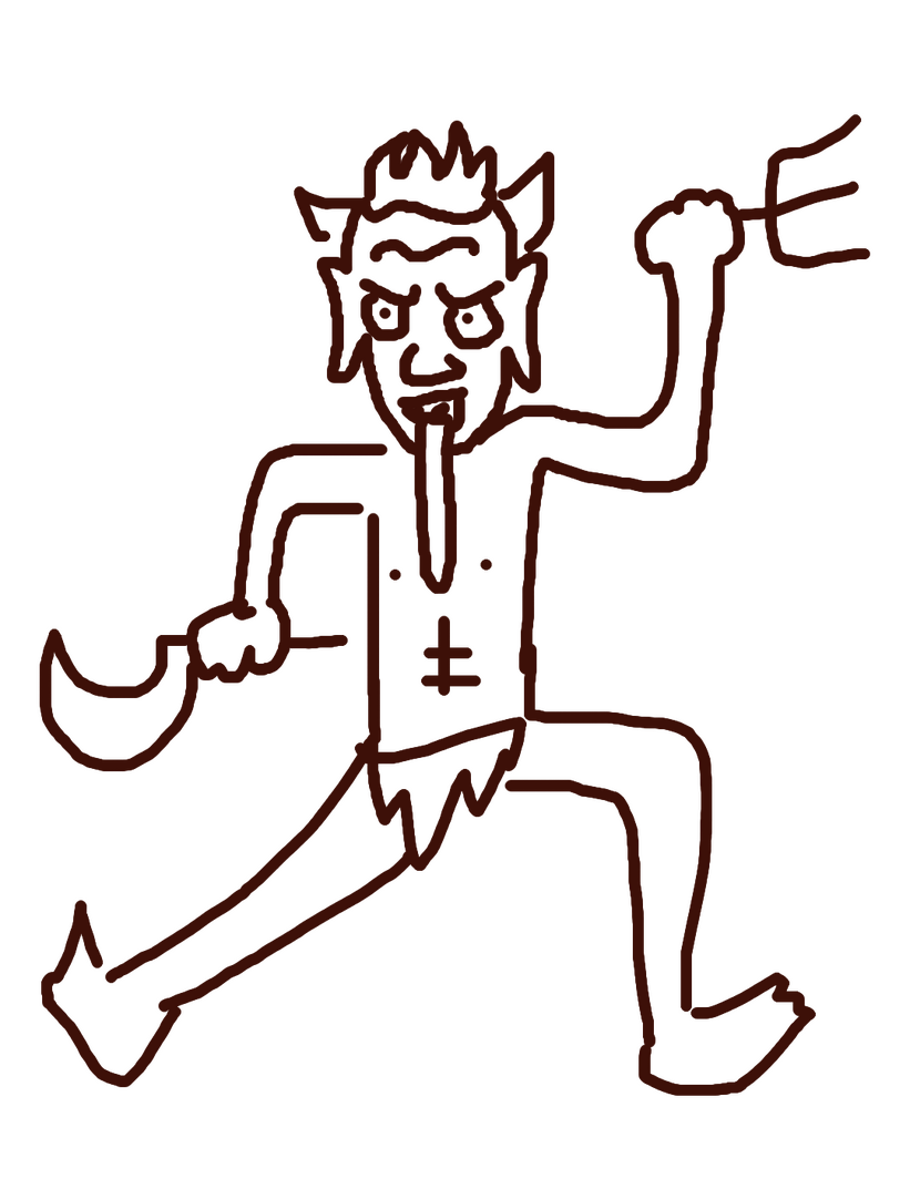 a poorly drawn devil boy